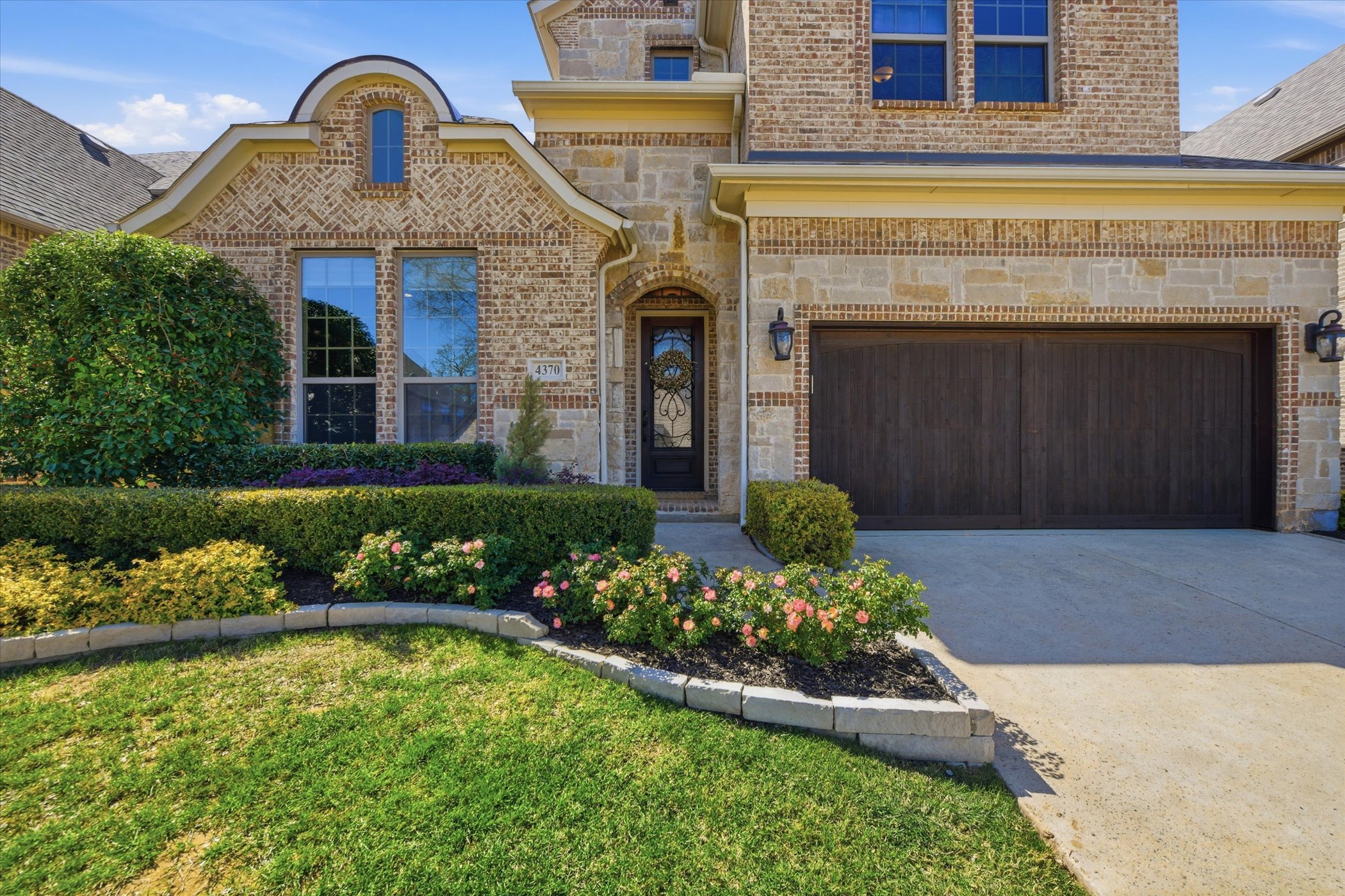 Front exterior view of custom luxury home in Grapevine, Texas